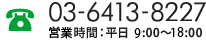 03-6413-8227 受付時間：平日10:00～19:00